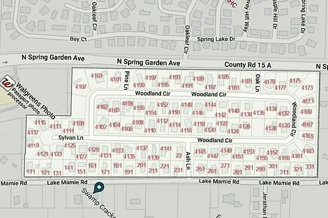 Woodland Manor Lots Map